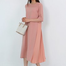[어반프랑] 반즈 플리츠 주름 반팔 니트 롱 원피스