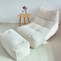 편안한 쇼파 수면 의자 1인용 리클라이너 푹신한 소파, 미색