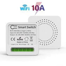 Tuya-미니 와이파이 지그비 스위치 DIY 2Way 10A 16A 스마트 홈 원격 제어 타이머 차단기 알렉사 구글 홈, WIFI 10A