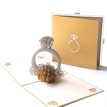 생일축하카드 팝업카드 메세지 세트3D 팝업 결혼식 초대장 인사말 카드 발, 17 diamond ring