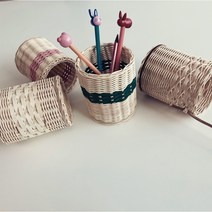라탄공예DIY 라탄연필꽂이만들기 10cm 다용도꽂이 라탄바구니만들기 라탄만들기세트, 커피