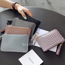 천연소가죽 뱀피 심플 슬림 카드지갑 반지갑