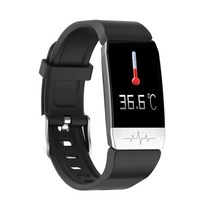 MAFAM T1 스마트밴드 한글지원 심전도 ECG 심박수 혈압 체온측정 건강모니터링 스포츠모드, 블랙