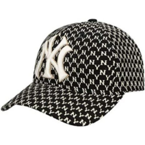MLB Korea NY NewYork Yankees 뉴욕 양키스 모노그램 베이스볼 캡(블랙 amp 베이지), 기본