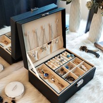 렛츠홈 악세사리보관함 주얼리박스, 블랙, 1개