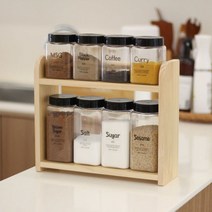 가누리빙 코시나 칠레파인 주방 양념통 8개+ 2단 원목선반 세트, 양념통 500ml (8개)