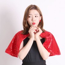 반짝이 후드망토 (레드)
