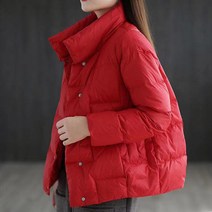 하이넥 패딩 여 겨울 2022 한국판 빅사이즈 박시 경량 패딩 숏 코트 패딩 점퍼 비보뉴 D379D426