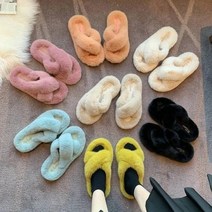 엑스자 털슬리퍼 겨울 실내용 슬리퍼 사무실용 슬리퍼, 베이지,235-240