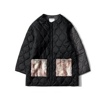 익스클루시브 래빗 퍼 퀼티드 자켓 (BK)