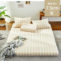 [비밀특가] 소프트 천연라텍스 토퍼 5cm 킹 +베개2