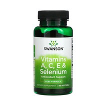 스완슨 비타민 A 베타카로틴 7 500mcg C 500mg E 180mg 셀레늄 60캡슐, 1개, 기본