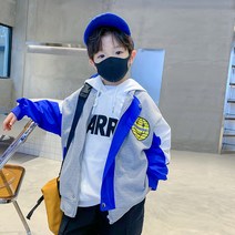 뉴욕갬성 남아 봄가을 배색 자켓 캐주얼 주니어 후드 바람막이