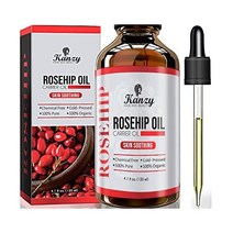 Kanzy Rose Hip 오일 Organic Cold Pressed Pure Rosehip Wild 피부 Hair Nails 페이셜 Body Vegan Hexane Free Se, 120ml