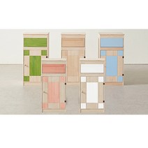 엘린까사 원목 더스트박스 대형 인테리어 휴지통 수납정리함 5color, 스카이블루
