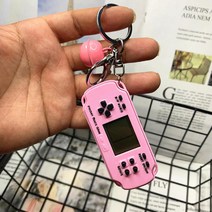 레트로 게임 전자 콘솔 내장 26 비디오 핸드 핸드 플레이어 오락실 크리스마스 선물 키 체인, 핑크 게임 콘솔