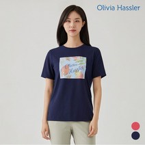 [올리비아하슬러] 내추럴 프린팅 라운드 티셔츠_OH0FTS901