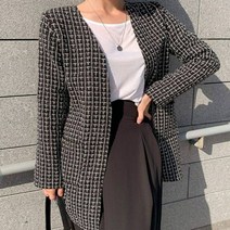 [한중무역] 체크오픈자켓 여성자켓 여성재킷 여성쟈켓 봄재킷 동대문시장상품