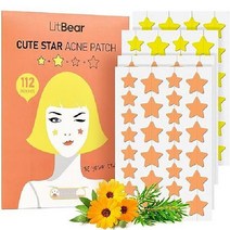 LitBear 무지개 별모양 티트리오일 하이드로콜라이드 여드름패치 18mm/14x10mm, Orange   Yellow