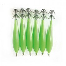 채비엉킴 없는 2단훅 UV LED 자외선 축광 야광 발광 에기 6개입 선상 루어 에깅 바다 낚시, 야광에기 6P