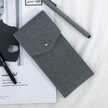 오브리즈 국내제작 1+1 가죽필통 펜케이스 펜파우치 학생 필통, 헤링본_챠콜그레이
