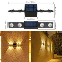 태양광 벽 램프 야외 방수 조명 정원 거리 발코니 계단 울타리 신제품, 14.HXD4x4LEDWarm - 12 PCS