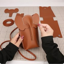 원데이클래스 가죽공방 카드지갑만들기 핸드메이드 짠 가방 pu 가죽 미니 동전 지갑 휴대 전화 가방 diy 반제품 핸드 스티칭 가죽 세트, 없음