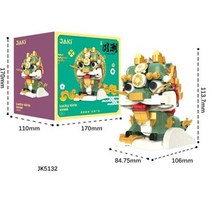 레고 호환 블럭 크리에이티브 새해 일어나는 사자 기린 빌딩 블록 세트 럭키 잉어 중국 문화 봄 축제 DIY 벽돌 장난감 홈 장식 선물, With Box 1