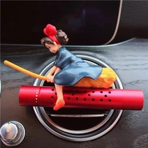 차량용 방향제 태권 모니터걸이 백화점 사진 고릴라 자동차 air freshener cartoon little girl cute hold 우산 totoro car interior, 빗자루(빨강막대)
