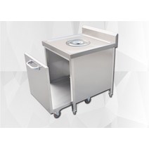 잔반 처리대 퇴식구 싱크대 식당 반납 수거대 식기, 70x70x80 원형