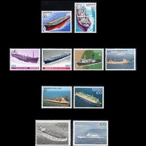 우표/ 선박시리즈 기념우표 / 10종 / 1981년, 선박10종+스토크시트 정리