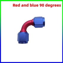 범용 자동차 연료 호스 오일 가스 쿨러 라인 파이프 튜브 내부 와이어 커넥터 레드 블루 블랙 레드 블랙 AN4 AN6 AN8 AN10 AN12, Red and blue 90+AN6