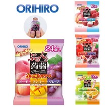 오리히로 곤약젤리 일본곤약젤리 세트 [복숭아 망고 포도] 24개입포함 [사과 포도][리치 복숭아][오렌지 청포도]4봉세트 총60파우치, 60개, 1200ml