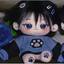 무속성솜인형 20cm 아이돌인형 DIY 제작 만들기, 블루 블랙(옷만)