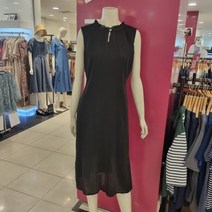 샤트렌 [온&오프라인 인기상품] 멋스러운 디자인의 넥프릴 & 큐빅버튼 포인트 벨트 H라인 민소매원피스