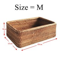 라탄바구니 수납 피크닉바구니LuanQI-고품질 등나무 보관 바구니 홈 과일 빵 스낵 피크닉 화장품 의류 정, 01 52602