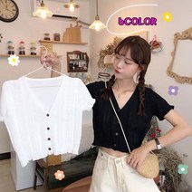 데일리 청순 감성 러블리 프릴 니트 크롭티