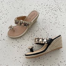럭슈/큐빅웨지 여성샌들 슬리퍼 뮬 8cm 샌들 바캉스 신혼여행 조리 7만이상무료배송