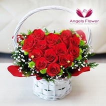 엔젤스플라워 전국꽃배달서비스 생화 장미꽃바구니 관엽식물 축하 프로포즈, F06_장미한아름 하트 일반형, 1개