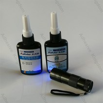 접착제 2개 50 그램 kafuter K-3022/uv 접착제 + 휴대용 UV 손전등 uv 경화 PVS ABS 아크릴 플렉시 유리, 한개옵션0