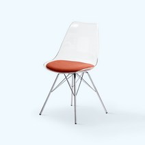 미드센추리 모던 카페 의자 인테리어 디자인 체어, 빌리 컴포트_투명_오렌지_PRSCFT