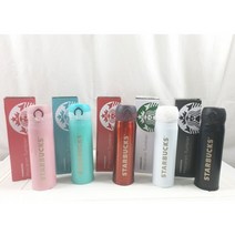 [당일 국내배송]스타벅스 원터치 슬림 텀블러 380ml / 실버 화이트그린 블랙 보온보냉 답례품 사은품, 레드