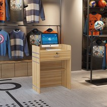 카운터테이블 포스 계산대 학원 포스다이 소형카운터, 60x42x92cm, D.가벼운 호두