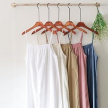 데이즈 여름 60수 염색 아사 면 샤링 레이스 레이어드 롱 끈나시 조절 속 이너 원피스
