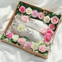 바보사랑 전역 꽃신 박스 상자 여자친구 전역선물 플라워박스.갓샵, 옵션2+여분장미꽃(색상랜덤) 3송이+조화(랜덤발송)