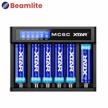 빔라이트 XTAR 6구 충전기 18650 리튬이온배터리 충전기 6개..., 1개