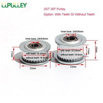 타이밍풀리 2GT 30T 들러 밍 풀리 3D 프린터 부품 톱니 3456mm 내부 보어 없음 알루미늄 합금, 01 4mm_02 7mm With Teeth