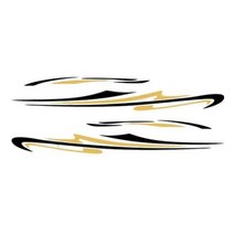 자동차튜닝 호환 2Pieces Car Side Body Decal Universal Camper Vans Caravans Decorative Sticker Automo, 01 Black Yellow