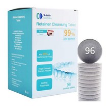 Y-Kelin 새로운 패키지 교정 및 틀니 청소 정제 박테리아 악취 제거 변색 얼룩 플라크 30 96 탭, 08 1 pack- 96 tabs