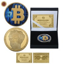 기념주화 비트코인선물 모형소품Bitcoin-금 도금 물리적 비트코인 BTC 라이트코인 리플 이더리움 도게코인, 02 coin 2